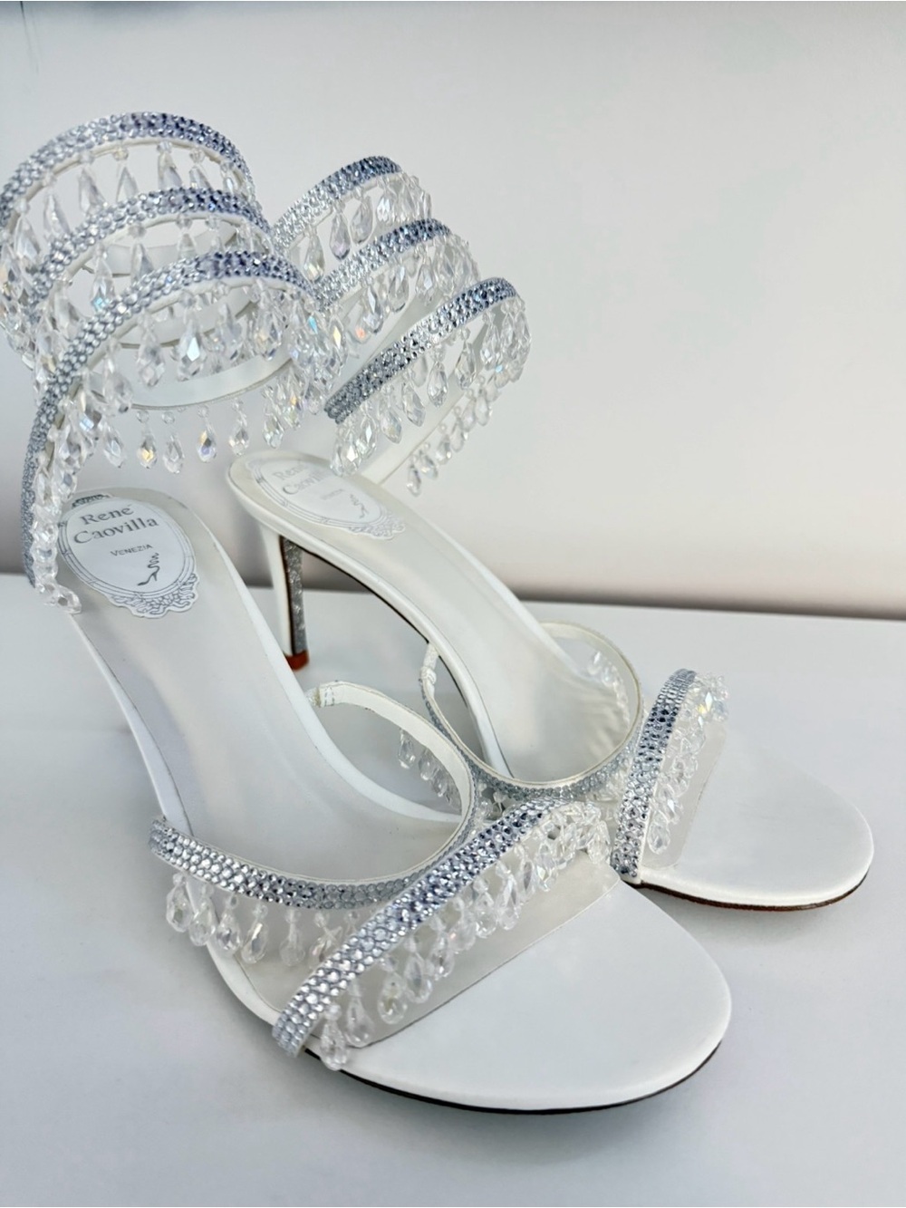 Rene Caovilla White chandelier heel